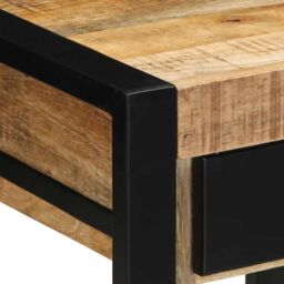 Berkfield Home Side Table 40x40x50 cm Solid Rough Wood Mango in Brown - Size: 40 x 40 x 50 cm - thumbnail 6