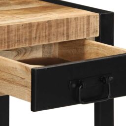 Berkfield Home Side Table 40x40x50 cm Solid Rough Wood Mango in Brown - Size: 40 x 40 x 50 cm - thumbnail 7