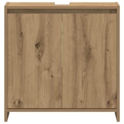 Berkfield Home Bathroom Sink Cabinet Artisan Oak 60x33x60 cm Engineered Wood in Brown - Size: 60 x 33 x 60 cm - thumbnail 5