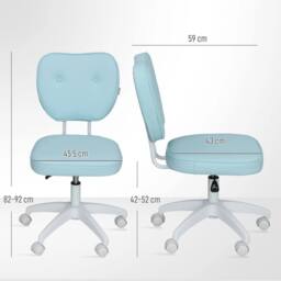 Havendro Task Chair with Adjustable Height, Armless, Blue - thumbnail 2