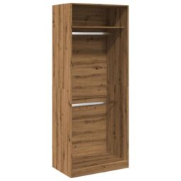 Berkfield Home Wardrobe Artisian Oak 80x50x200 cm Engineered Wood in Brown - Size: 80 x 50 x 200 cm - thumbnail 2