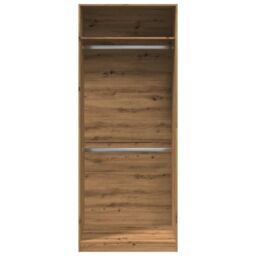 Berkfield Home Wardrobe Artisian Oak 80x50x200 cm Engineered Wood in Brown - Size: 80 x 50 x 200 cm - thumbnail 4