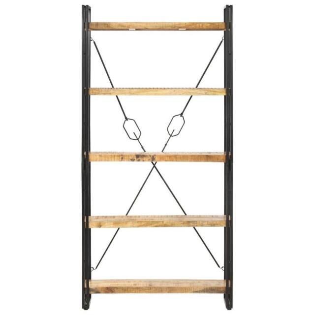 Berkfield Home 5-Tier Bookcase 90x30x180 cm Solid Mango Wood in Brown - Size: 90 x 30 x 180 cm - image 1