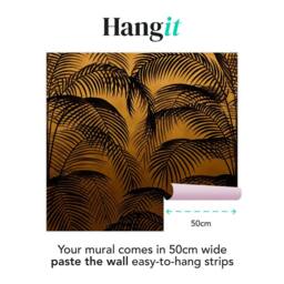 Superfresco Easy Palm Silhouette Golden Ochre Print To Order 3m x 2.8m Mural in Yellow - thumbnail 3
