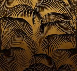 Superfresco Easy Palm Silhouette Golden Ochre Print To Order 3m x 2.8m Mural in Yellow - thumbnail 2