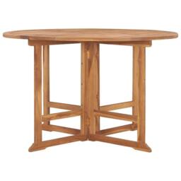 Berkfield Home Beautiful 5 Piece Folding Outdoor Dining Set Solid Wood Teak in Brown - thumbnail 4