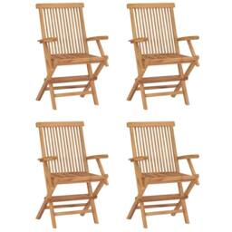 Berkfield Home Beautiful 5 Piece Folding Outdoor Dining Set Solid Wood Teak in Brown - thumbnail 8