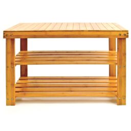 mysmartbuy 3 Tier Bamboo Shoe Rack - Wooden Shoe Stand Storage Organizer Bench in Brown - thumbnail 4