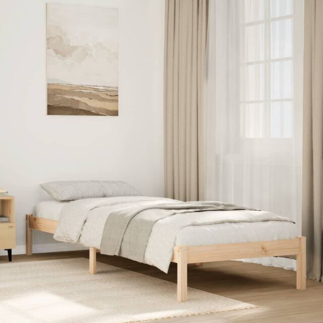 Berkfield Home Extra Long Bed Frame without Mattress 80x220 cm Solid Wood Pine in Brown - image 1