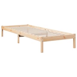 Berkfield Home Extra Long Bed Frame without Mattress 80x220 cm Solid Wood Pine in Brown - thumbnail 3