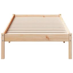 Berkfield Home Extra Long Bed Frame without Mattress 80x220 cm Solid Wood Pine in Brown - thumbnail 4