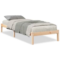 Berkfield Home Extra Long Bed Frame without Mattress 80x220 cm Solid Wood Pine in Brown - thumbnail 2