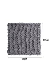 Living and Home Chunky Knit Blanket Throw 100% Hand Knit Chenille Chunky Throw Blanket for Couch 60 x 60cm in Dark Grey - Size: 60 x 60 cm - thumbnail 6