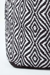 Homescapes Trance Diamond Pattern Square Bean Filled Pouffe, 40 cm in Black - thumbnail 4