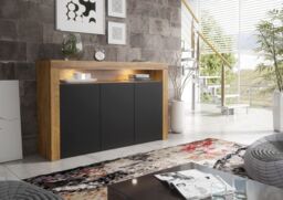 Mex Furniture LTD Sideboard with LED Lighting & Matt Doors / 155cm in Brown - thumbnail 6