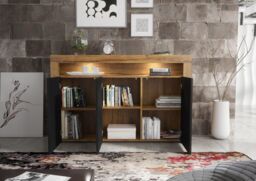 Mex Furniture LTD Sideboard with LED Lighting & Matt Doors / 155cm in Brown - thumbnail 5