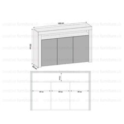 Mex Furniture LTD Sideboard with LED Lighting & Matt Doors / 155cm in Brown - thumbnail 4
