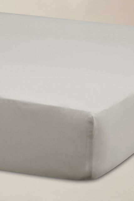 Ted Baker 'TB Plain Dye' Cotton Sateen Fitted Sheet in Silver - Size: King - image 1