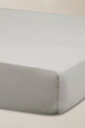 Ted Baker 'TB Plain Dye' Cotton Sateen Fitted Sheet in Silver - Size: King - thumbnail 1