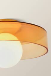ValueLights Newbury Glass Plate with Globe Shade IP44 Bathroom Flush Ceiling Light in Amber - thumbnail 4