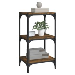 Berkfield Home Book Cabinet Smoked Oak 40x33x70.5 cm Engineered Wood & Steel in Brown - thumbnail 4