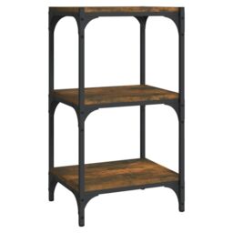 Berkfield Home Book Cabinet Smoked Oak 40x33x70.5 cm Engineered Wood & Steel in Brown - thumbnail 2