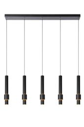 Lucide 'MARGARY' Dimmable Stylish Adjustable Indoor Modern LED Pendant Light in Black - thumbnail 1