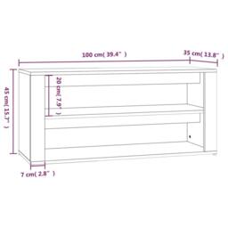 Berkfield Home Shoe Rack White 100x35x45 cm Engineered Wood - Size: 100 x 35 x 45 cm - thumbnail 8