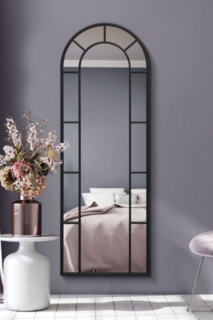 "MirrorOutlet Black Framed Arched Leaner/Wall Mirror 67"" X 24"" (170CM X 60CM) - Size: 1 Pack" - image 1