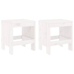 Berkfield Home Garden Stools 2 pcs White 40x36x45 cm Solid Wood Pine - Size: 40 x 36 x 45 cm - thumbnail 2