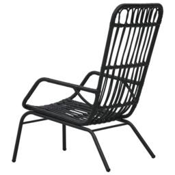 Berkfield Home Garden Chair Poly Rattan Black - thumbnail 4