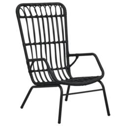 Berkfield Home Garden Chair Poly Rattan Black - thumbnail 2