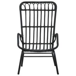 Berkfield Home Garden Chair Poly Rattan Black - thumbnail 1