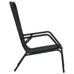 Berkfield Home Garden Chair Poly Rattan Black - thumbnail 3