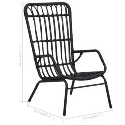 Berkfield Home Garden Chair Poly Rattan Black - thumbnail 7