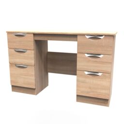 Ready Assembled 2 U Holborn 6 Drawer Kneehole Desk (Ready Assembled) in Light Oak - thumbnail 3