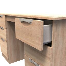Ready Assembled 2 U Holborn 6 Drawer Kneehole Desk (Ready Assembled) in Light Oak - thumbnail 5