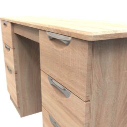 Ready Assembled 2 U Holborn 6 Drawer Kneehole Desk (Ready Assembled) in Light Oak - thumbnail 4