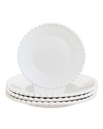 Dibor Set of 12 Four Person Auvergne Beaded White Christmas Dinner Set - Size: 12 Pack - thumbnail 6
