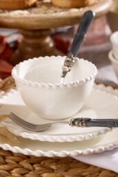 Dibor Set of 12 Four Person Auvergne Beaded White Christmas Dinner Set - Size: 12 Pack - thumbnail 3