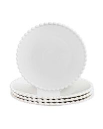 Dibor Set of 12 Four Person Auvergne Beaded White Christmas Dinner Set - Size: 12 Pack - thumbnail 5