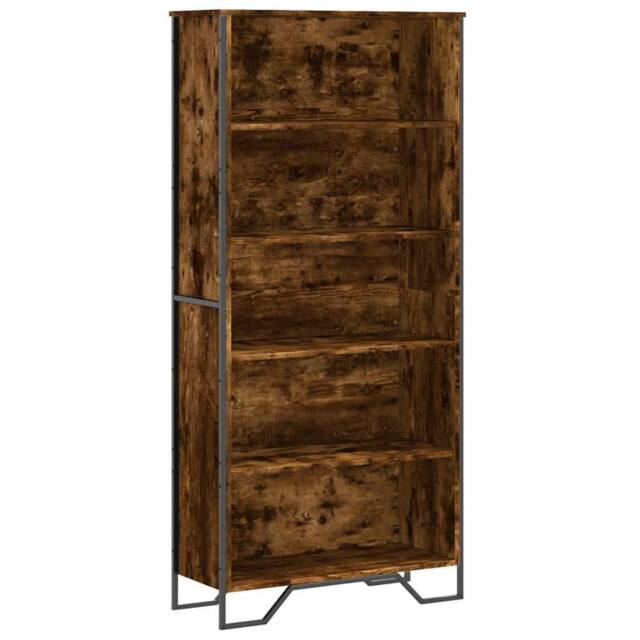 Berkfield Home Book Cabinet Smoked Oak 80x31x169 cm Engineered wood in Brown - Size: 80 x 31 x 169 cm - image 1