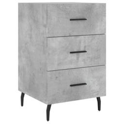 Berkfield Home Modern Bedside Cabinet Concrete Grey 40x40x66 cm Engineered Wood - Size: 40 x 40 x 66 cm - thumbnail 3