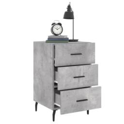 Berkfield Home Modern Bedside Cabinet Concrete Grey 40x40x66 cm Engineered Wood - Size: 40 x 40 x 66 cm - thumbnail 4