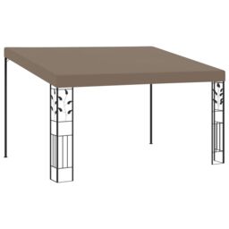 Berkfield Home Wall-mounted Gazebo 4x3x2.5 m Taupe in Beige - thumbnail 1