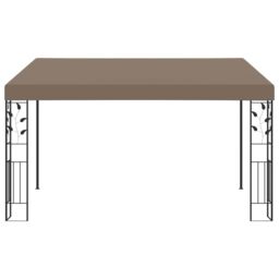 Berkfield Home Wall-mounted Gazebo 4x3x2.5 m Taupe in Beige - thumbnail 2