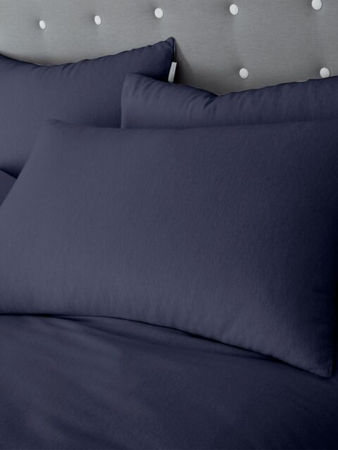 Catherine Lansfield 'Brushed Cotton' Pillowcase Pair in Navy - Size: Standard Pillow Case - image 1