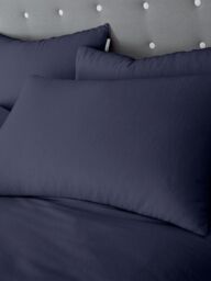 Catherine Lansfield 'Brushed Cotton' Pillowcase Pair in Navy - Size: Standard Pillow Case