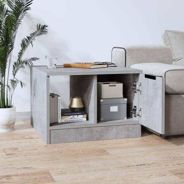 Berkfield Home Decorative Coffee Table Concrete Grey 50x50x36 cm Engineered Wood - Size: 50 x 50 x 36 cm - image 1