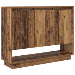 Berkfield Home Sideboard with Shelf with Door Old wood 97 x 29 x 75 cm Engineered wood in Brown - thumbnail 2